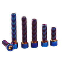 Fired titanium screw 304 modified stainless steel round head hexagon color screw M8 fired titanium screw motorcycle electric car