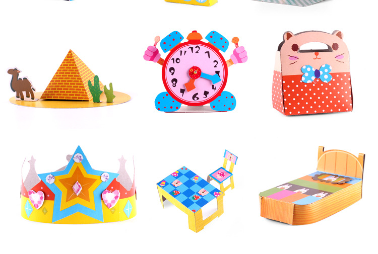 Trẻ nhỏ tự làm vật liệu thủ công sáng tạo 3d sách origami ba chiều Daquan 3-6 tuổi đồ chơi giáo dục cho bé đồ chơi cho bé trai