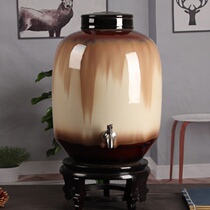 Junyan  Jingdezhen kiln becomes a ceramic water tank wine jar household sealed oil cylinder with lid 15 kg 25 kg tea ceremony making tea