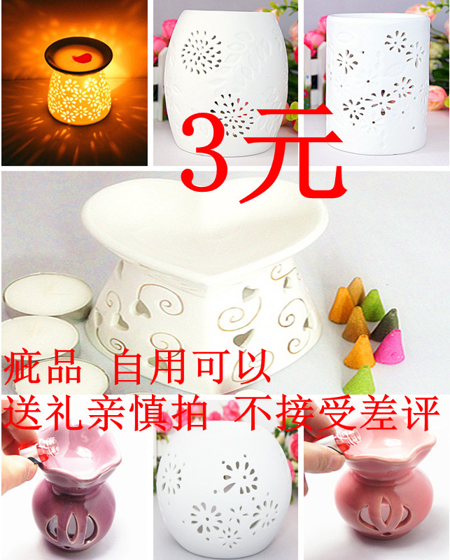 Essential Oil Incense Stove Wax Candle Holder Incense Stove Ceramic Essential Oil Stove 3 pieces