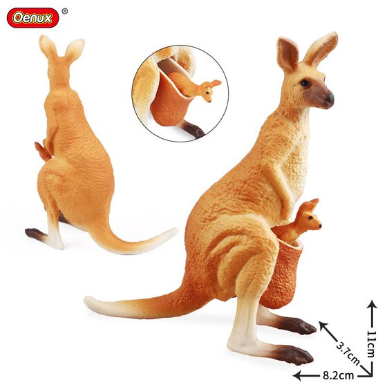Children's Toy Solid Realistic Kangaroo Model Detachable Wild Animal Zoo Decoration Early Education Cognitive Toy