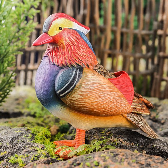 Children's Toys, Simulated Mandarin Duck Ornaments, Bird Models, Desktop Decorations, Bonsai Landscaping Ornaments, Hand-Made Figures for Early Education