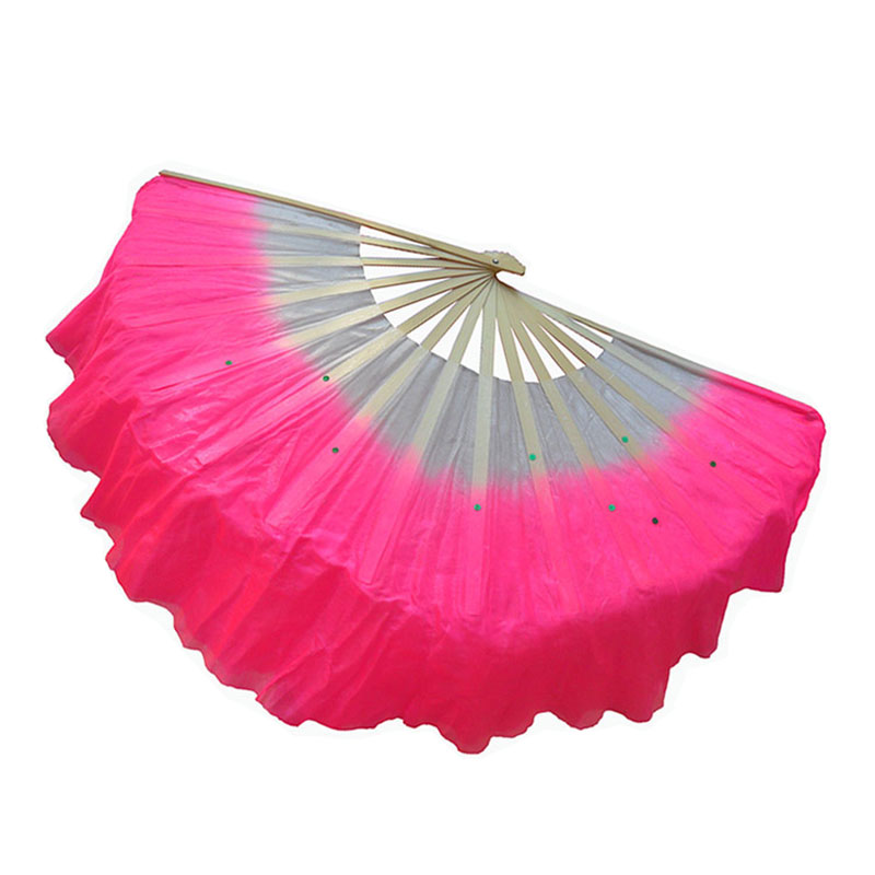 1-foot double-sided Yangko dance fitness fan with bright colors (bone length 30 cm * floating head 10 cm)