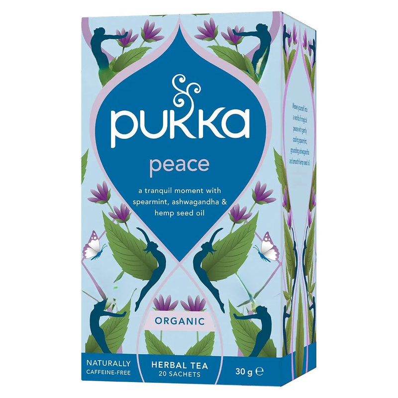 British Pukka Peace Organic Herbal Tea, Inner Peace Tea, Soothes the Mind, Relaxes the Body and Mind, and Provides Relief