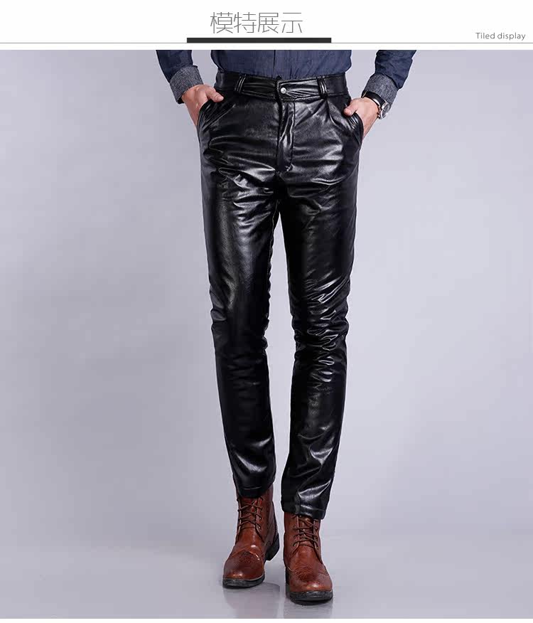 Pantalon cuir homme droit pour hiver - Ref 1494234 Image 12