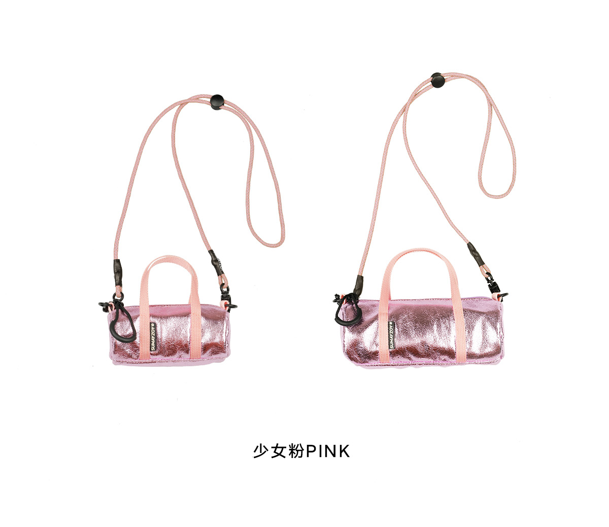 Futuristic metal series mini bag lightweight hanging neck side backpack silver crossbody mobile phone bag fashionable Silver - กระเป๋าแมสเซนเจอร์ - เส้นใยสังเคราะห์ สีเงิน
