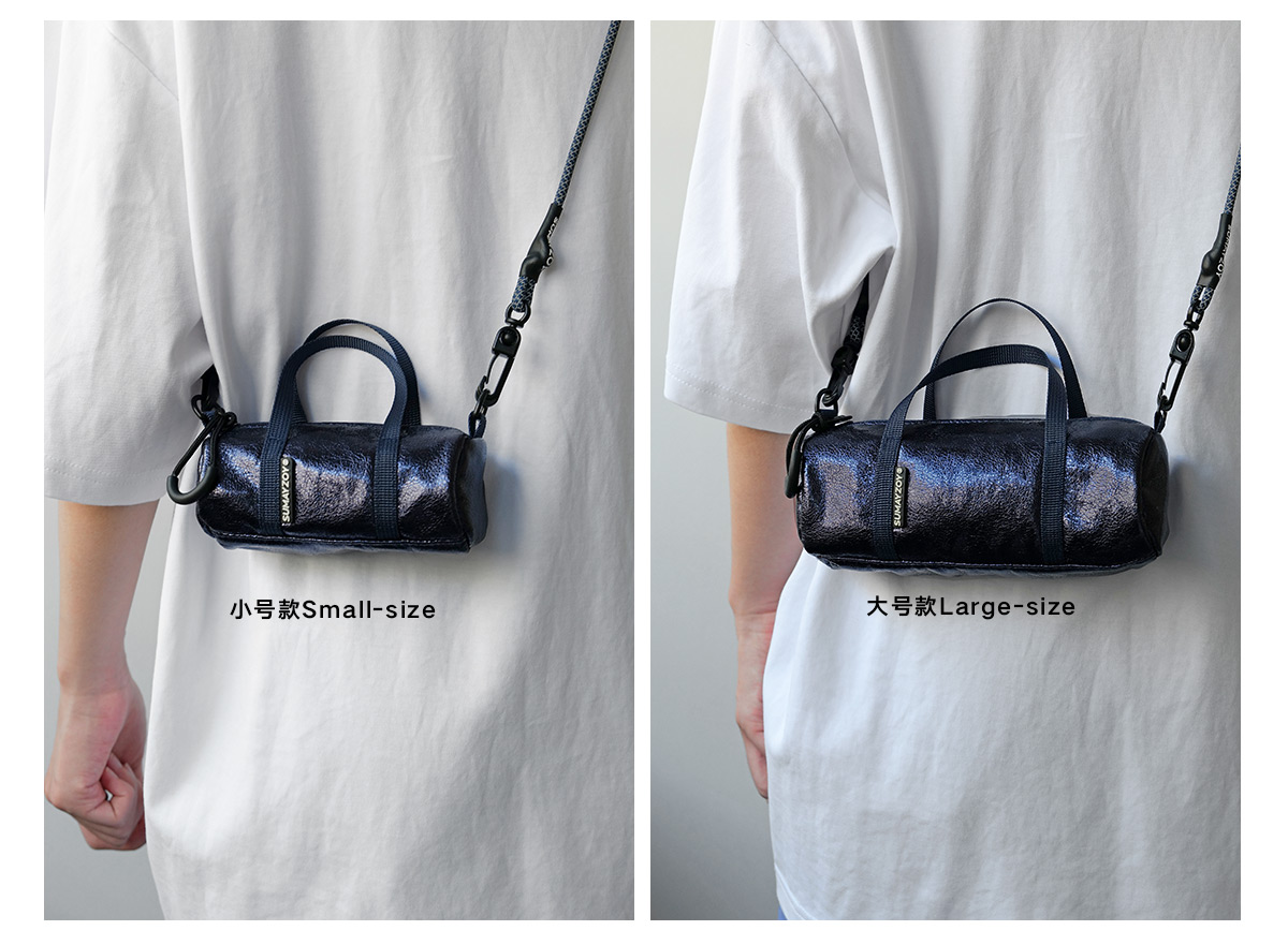 Futuristic metal series mini bag lightweight hanging neck side backpack silver crossbody mobile phone bag fashionable Silver - กระเป๋าแมสเซนเจอร์ - เส้นใยสังเคราะห์ สีเงิน