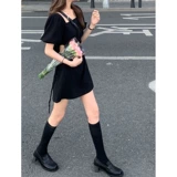 Летняя юбка, приталенный ретро корсет, дизайнерское платье, французский стиль, квадратный вырез