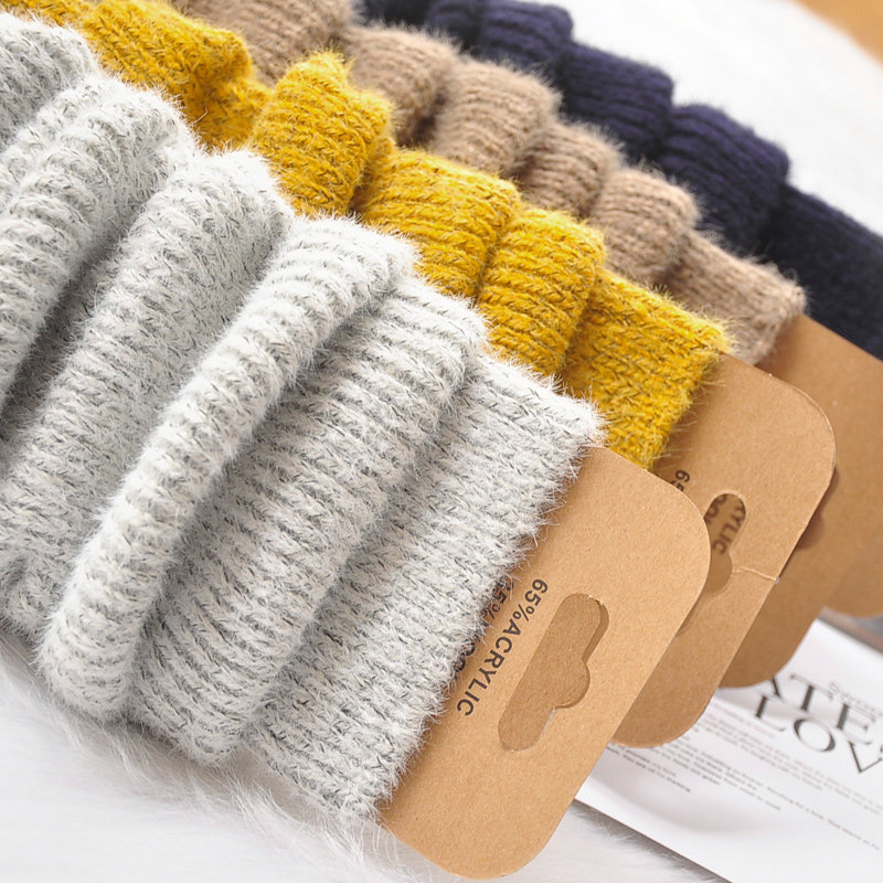 Korean version of autumn and winter wool over-the-knee stockings women's thickened warm leggings socks cover foot bubble socks boot cover ins tide