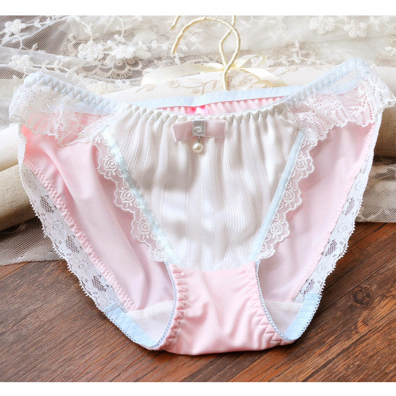 Day Series Little Fresher Sexy Lace Side Women's Underwear Cute Butterfly Icing Silk Girls Youth Japan Low Waisted Shorts