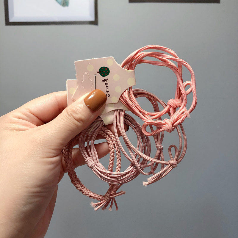 Children's basic hair circle girl ponytail meatball head color elastic does not hurt hair rubber band adult parent-child simple hair accessories