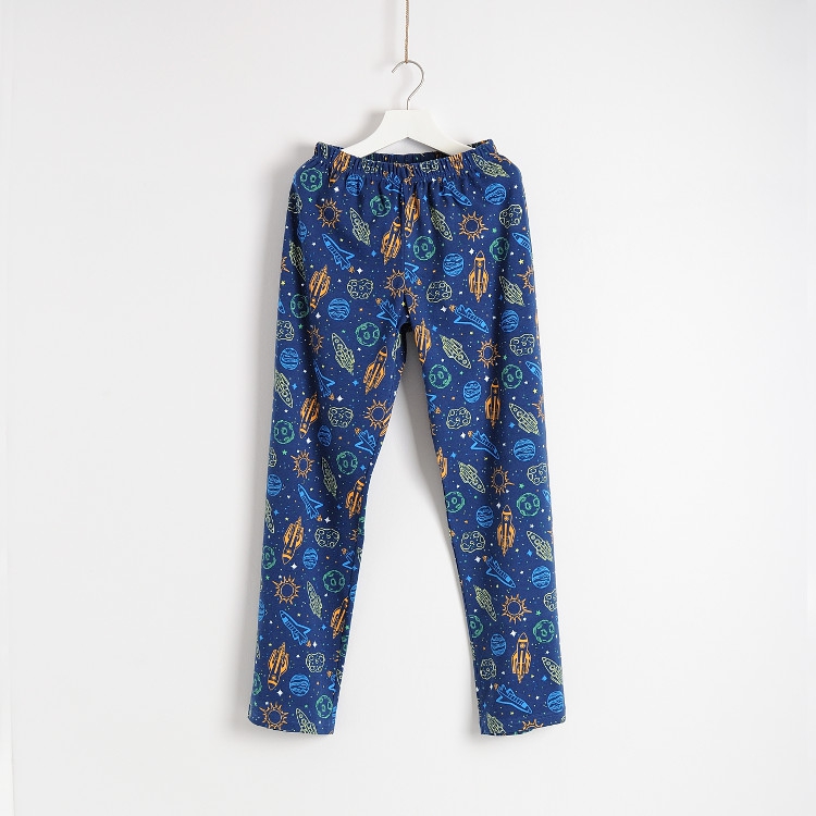 Quần pyjama quần cotton nữ mùa thu và mùa đông quần nhà eo cao cỡ lớn đồ ngủ cotton tháng quần hai mặt dệt kim cotton quần đũi nữ