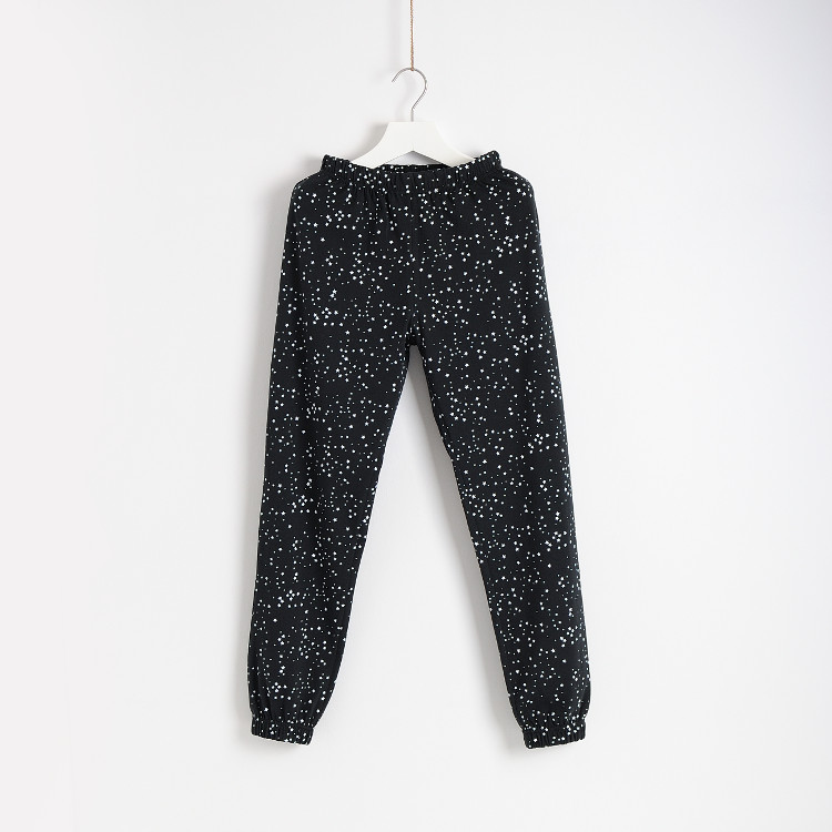 Quần pyjama quần nữ chân cotton quần nữ cotton dệt tại nhà chất béo mm lớn cỡ lớn quần eo cao mùa xuân và mùa hè quần lửng nam