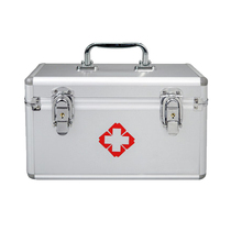 Portable medicine box home school storage medicine box 14 inch medicine box aluminum alloy first aid kit