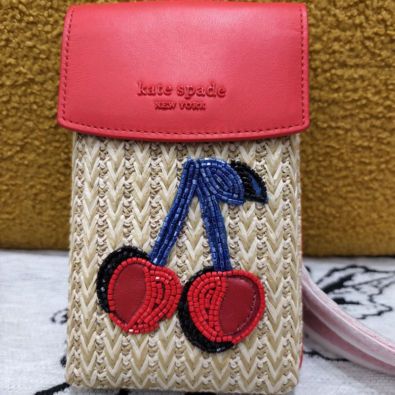Dole Headquarters Exclusive Kate Spade/Ks Straw Cherry Phone Bag in Stock Domestically