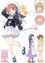 Large F0265-18 Variety Sakura Cartoon Animation Laptop Guitar Travel Trolley Case Sticker Waterproof