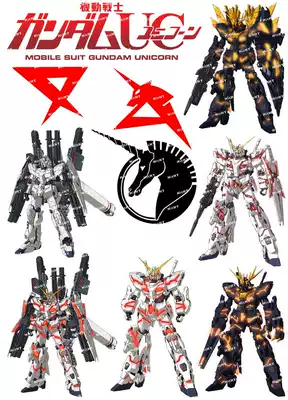 Large F0083-25 up to GUNDAM Unicorn cartoon anime computer Cup car travel trolley case sticker