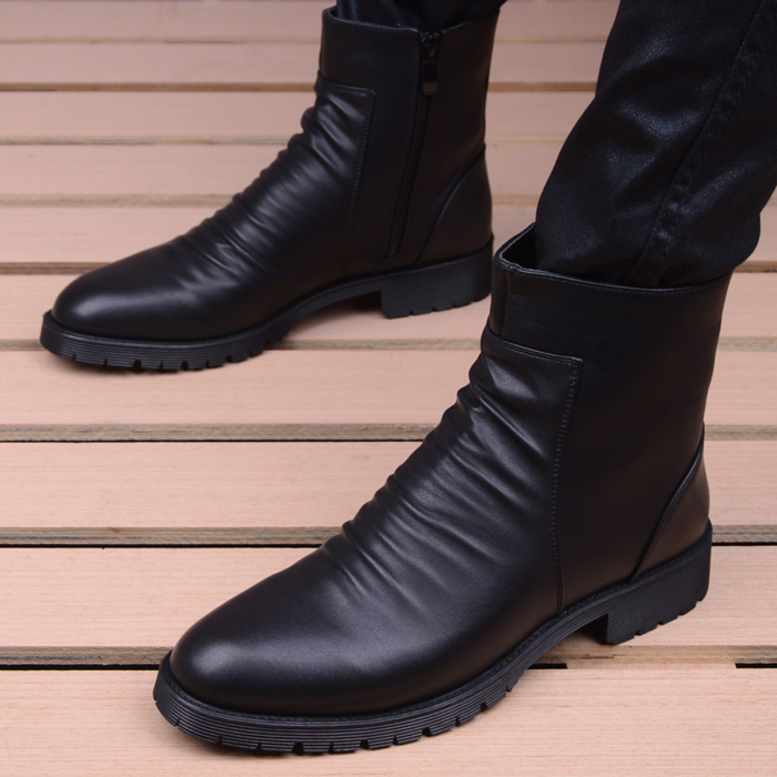 mens leather boots casual