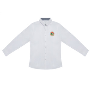 Jiangmen Guangya School Uniform Long-Sleeved White Shirt for Girls, Spring and Autumn White Shirt for Junior High, High School, and Elementary School Students