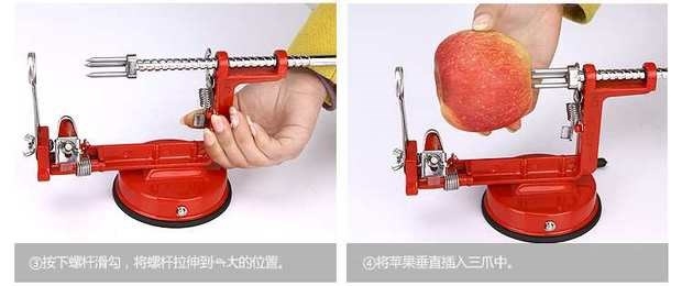 Đồ dùng nhà bếp lười trái cây phẳng túi màu cam cam cắt thương mại vỏ dứa dao cắt táo tạo hình máy bóc vỏ tự động - Phòng bếp kệ gia vị 3 tầng