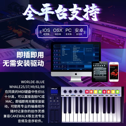 Клавиатура, музыкальный противовес, ударные инструменты, 25 клавиш, 37 клавиш, 49 клавиш, 61 клавиш, 88 клавиш