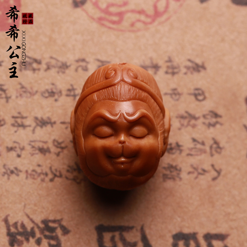 Pure handmade olive core Qitian Dasheng pendant pendant olive Hu core carving single seed bracelet accessories men and women play