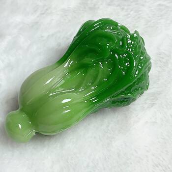 Imitation jade jade shoushan stone carving green floating jade cabbage handle piece living room decoration ornaments