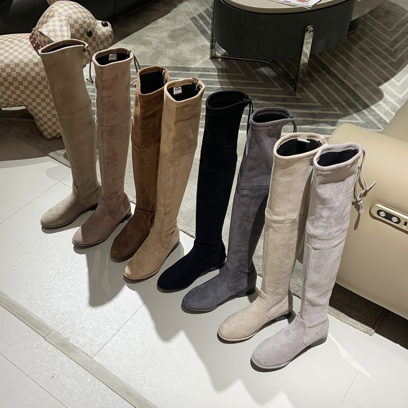 Non-Slip Over-The-Knee Boots, Long Boots with Internal Height Increase of 5050, High Boots, Slim Over-The-Knee Boots, Xiaopanjia Women's Shoes
