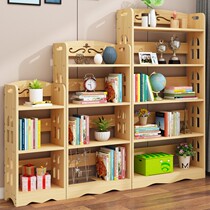 Solid wood childrens bookshelf small floor-to-ceiling storage rack students pine small bookcase living room simple picture book rack