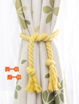 Pure hand-woven American pastoral cotton rope curtain buckle curtain strap curtain tie rope environmental protection knot tassel