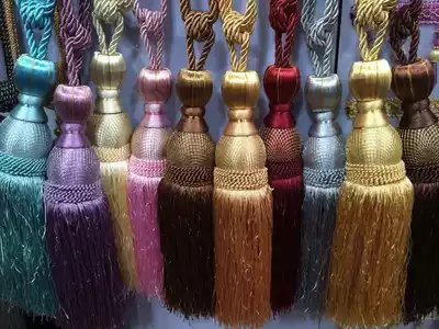 Special price gold wire mesh ball Curtain hook hanging ball tied ball strap tied rope hanging ball decorative tassel pendant