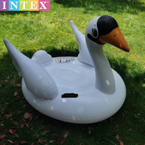 Adult male and female swimming ring children double sitting in circles swans riding on the water inflatable bed parent-child large steak