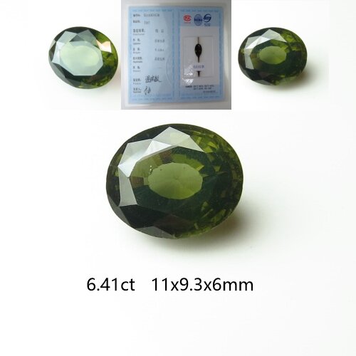 Natural green zircon ring face pendant