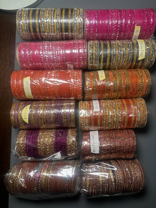 Indian Imported Colorful Bangles Set of 48 Pieces with Gold Powder for Adult Women for Weddings and Traditional Parties Indian Imported Colorful Bangles Set of 48 Pieces with Gold Powder for Adult Women for Weddings and Traditional Parties