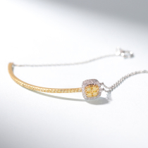 Wanlun jewelry white 18K gold color diamond bracelet yellow diamond bracelet round diamond group women bracelet gift