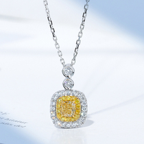 Wanlun jewelry New 18k platinum yellow diamond necklace pad shape color diamond necklace diamond pendant Lady