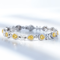 Wanlun Jewelry 18K Platinum Diamond Colorful Yellow Diamond Bracelet Colorful Diamond Bracelet Elegant Water Drop Diamond Bracelet