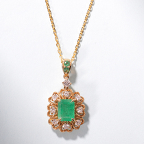 Vallon jewelry 18k 1 6 karat emerald pendant Zambia natural emerald necklace female