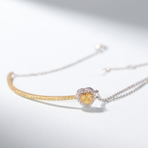 Wanlun jewelry 18K color gold heart shaped yellow diamond bracelet Natural Color Diamond platinum gold diamond bracelet Womens Gift
