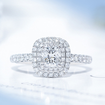 Wanlun jewelry 18k platinum wedding ring special-shaped diamond 50-point diamond ring female real diamond proposal diamond ring customization