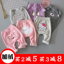 Baby plus velvet padded leggings girl pants children Haren pants warm pants spring and autumn clothes