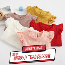 Baby girl Summer Dress 1-3 years old baby Summer cotton thin breathable short sleeve T-shirt girl sleeveless dress