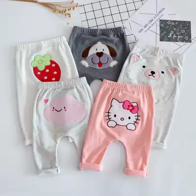 Baby pants spring and autumn girls autumn loose Haren pants 1 year old baby big pp pants women thin 2 boys inner pants