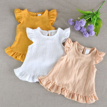 Female baby doll shirt Korean version of thin girls T-shirt cotton summer Half sleeve baby short sleeve coat women Summer