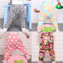 Baby big crotch pants spring and summer thin 1-3 years old baby big pp pants cotton boy pants girls wear Haren pants