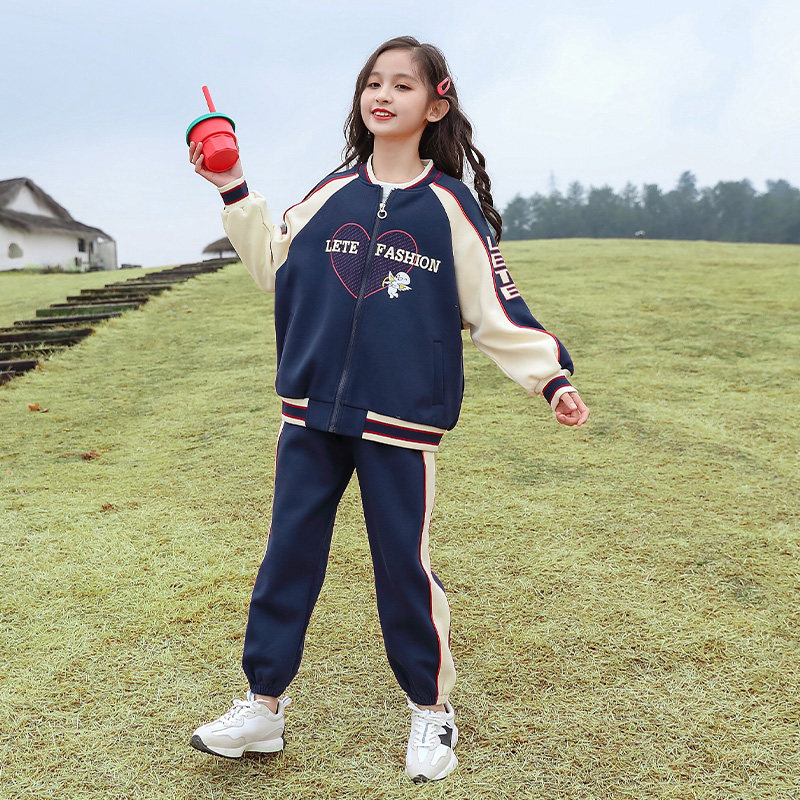Girl Clothes Spring Dress 2022 Suit New Foreign Palate Child Great Boy Spring Autumn Girl Sports Trendy Spring Clothes
