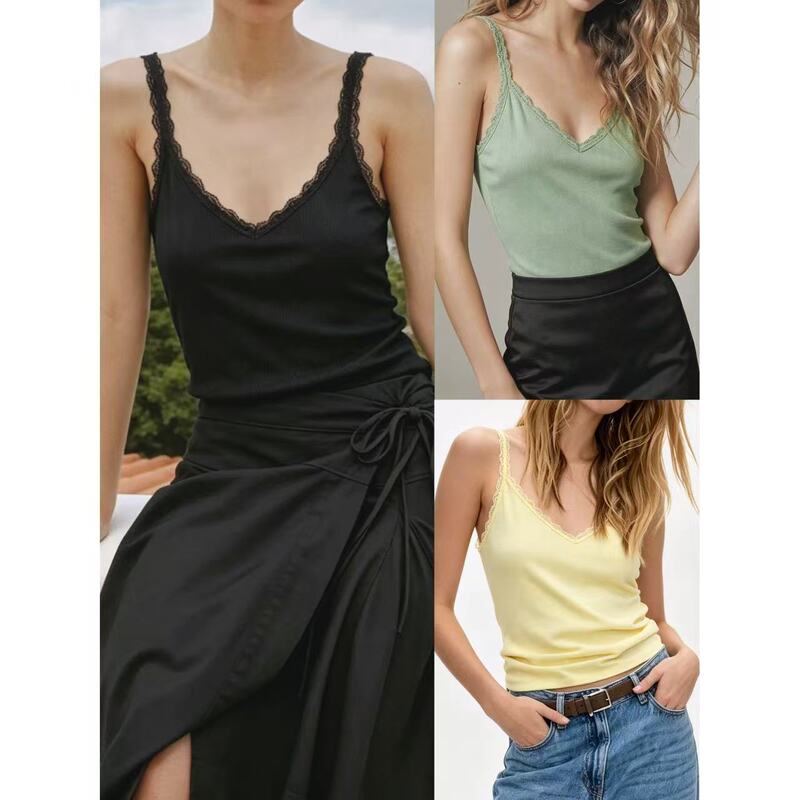 08.26 New Product H+H American Style Pure Desire Bm Style Sexy Lace Patchwork Casual Slim Fit Camisole Top 08.26 New Product H+H American Style Pure Desire Bm Style Sexy Lace Patchwork Casual Slim Fit Camisole Top