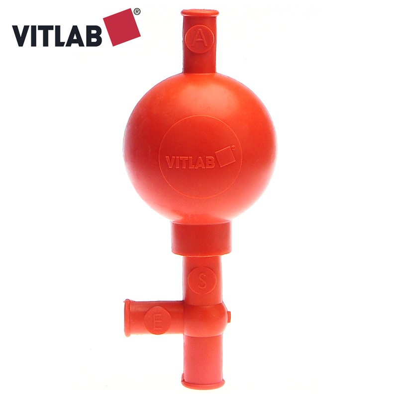 VITLAB移液管吸耳球适用约10/100mL移液管进口三通定量吸球吸水球