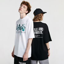 World cloth dance hustleandfreeze cotton loose trend short sleeve T-shirt mens round neck hip hop oversize