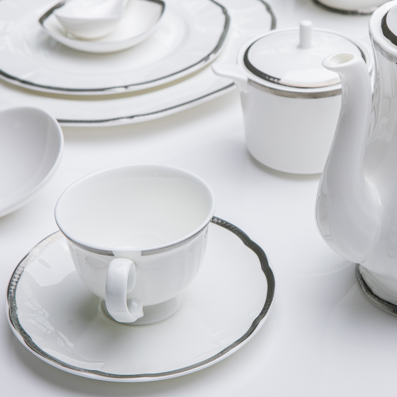 Jingdezhen light luxury tableware dish set home rice bowl high-end European bone china dish bowl ceramic bowl plate